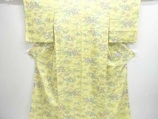 JAPANESE KIMONO / UNUSED KOMON / FLOWER & PLANT 